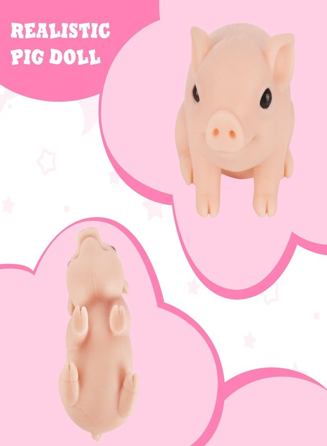 Skillssist Silicone Reborn Pig Animal Doll Toy, Realistic Piglet Animal Toy, Mini Piggy Model for Birthday Gift, Home Decor, Sitting Pig - Image 3